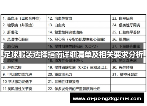 足球服装选择指南详细清单及相关要求分析 足球服装选择指南详细清单及相关要求分析