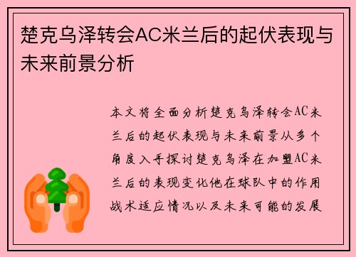 楚克乌泽转会AC米兰后的起伏表现与未来前景分析 楚克乌泽转会AC米兰后的起伏表现与未来前景分析